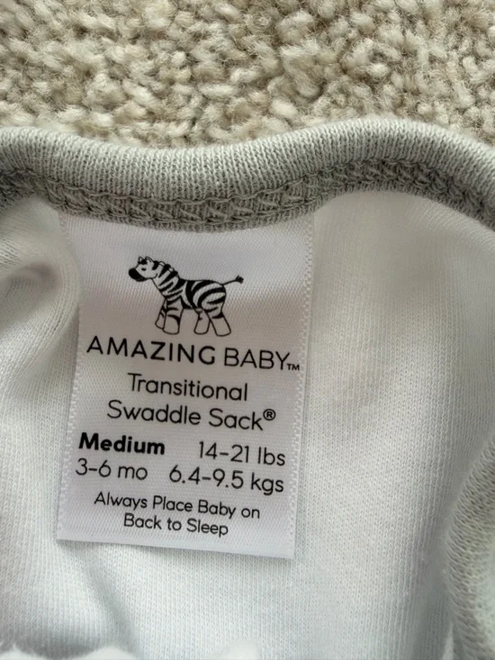 White Zebra Print Transitional Sleep Sack Swaddle - Picture 2 of 3
